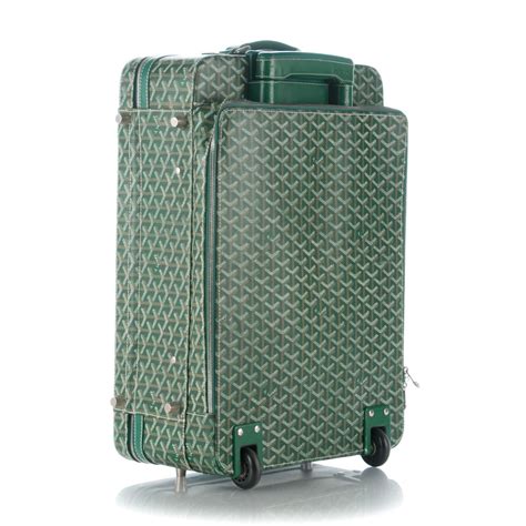 GOYARD Goyardine Rolling Suitcase Trolley PM Green.